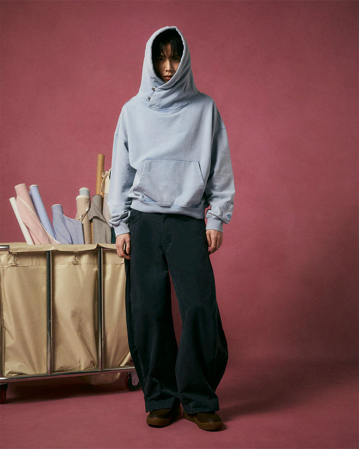 SKY BLUE COCOON HOODIE - Image 6