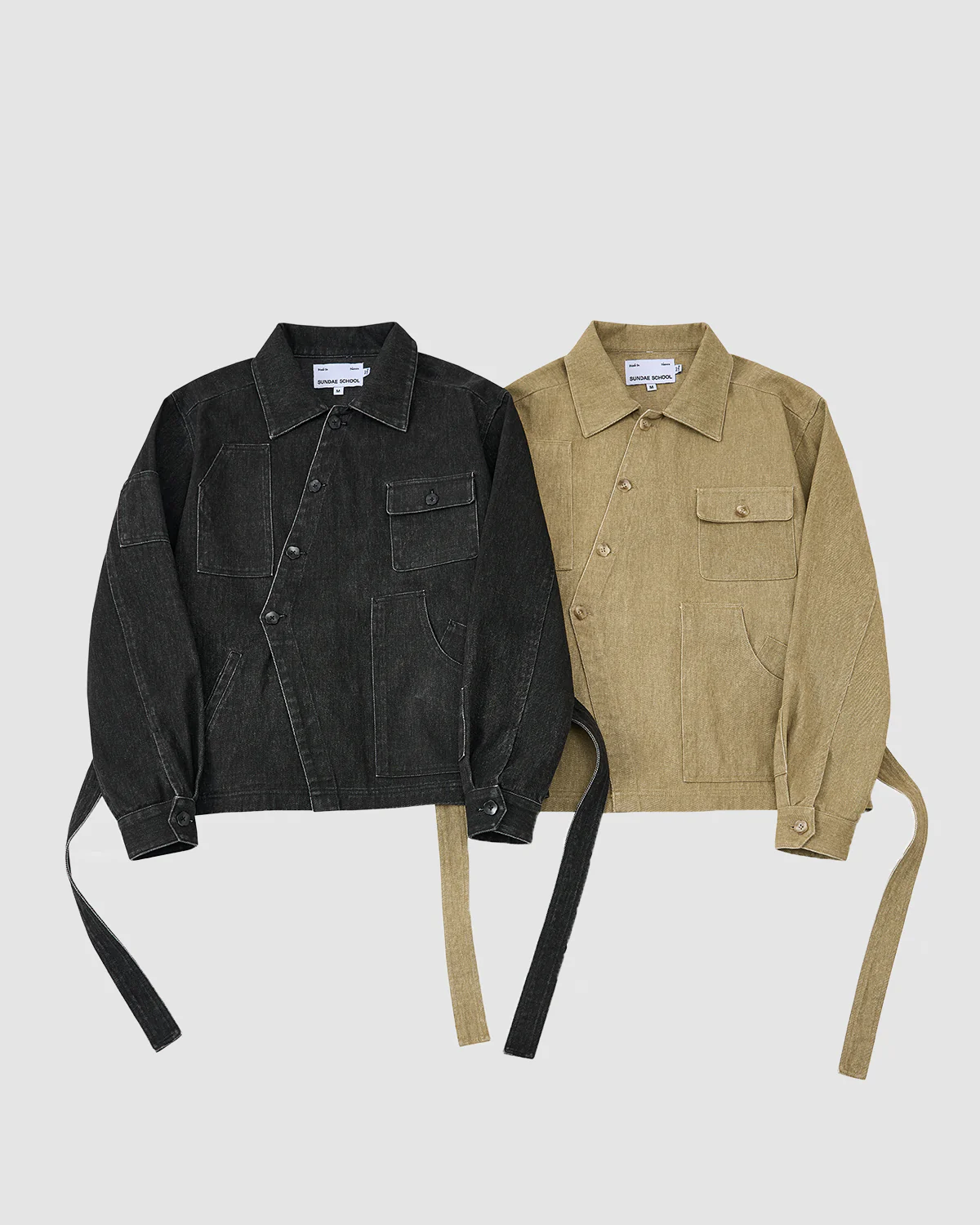 BLACK ASYMMETRIC WORK JACKET - Image 9