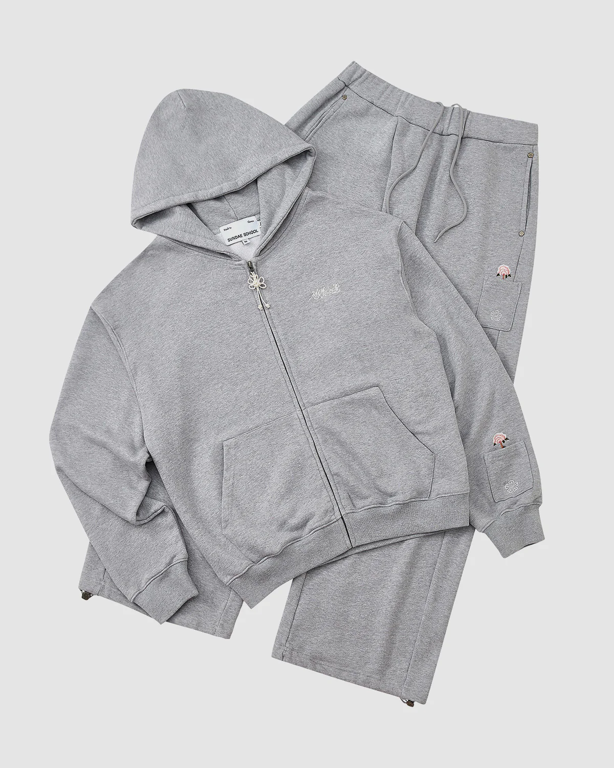 HEATHER GREY WRAP SWEATBAJI - Image 6