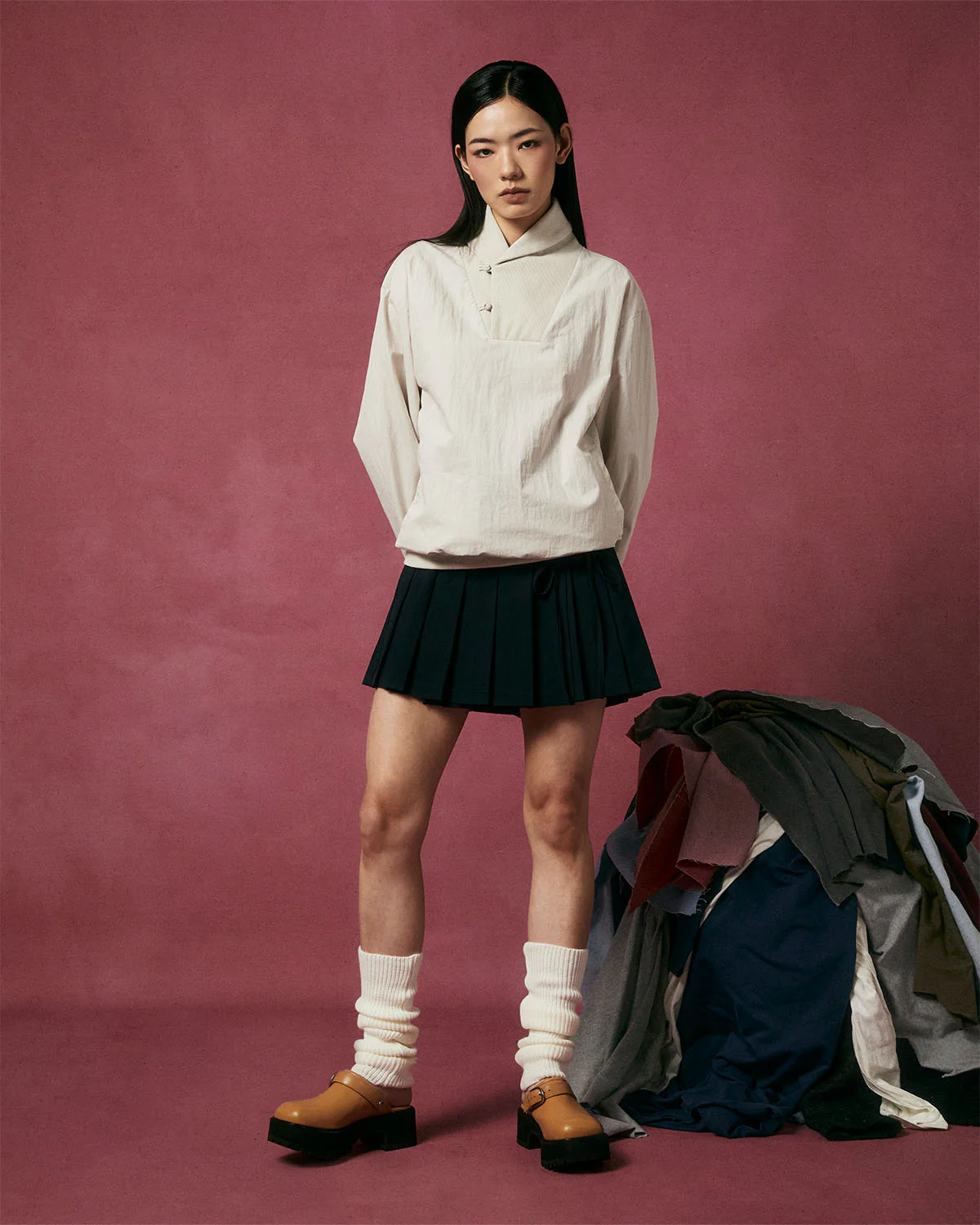 IVORY SHAWL COLLAR ANORAK - Image 4