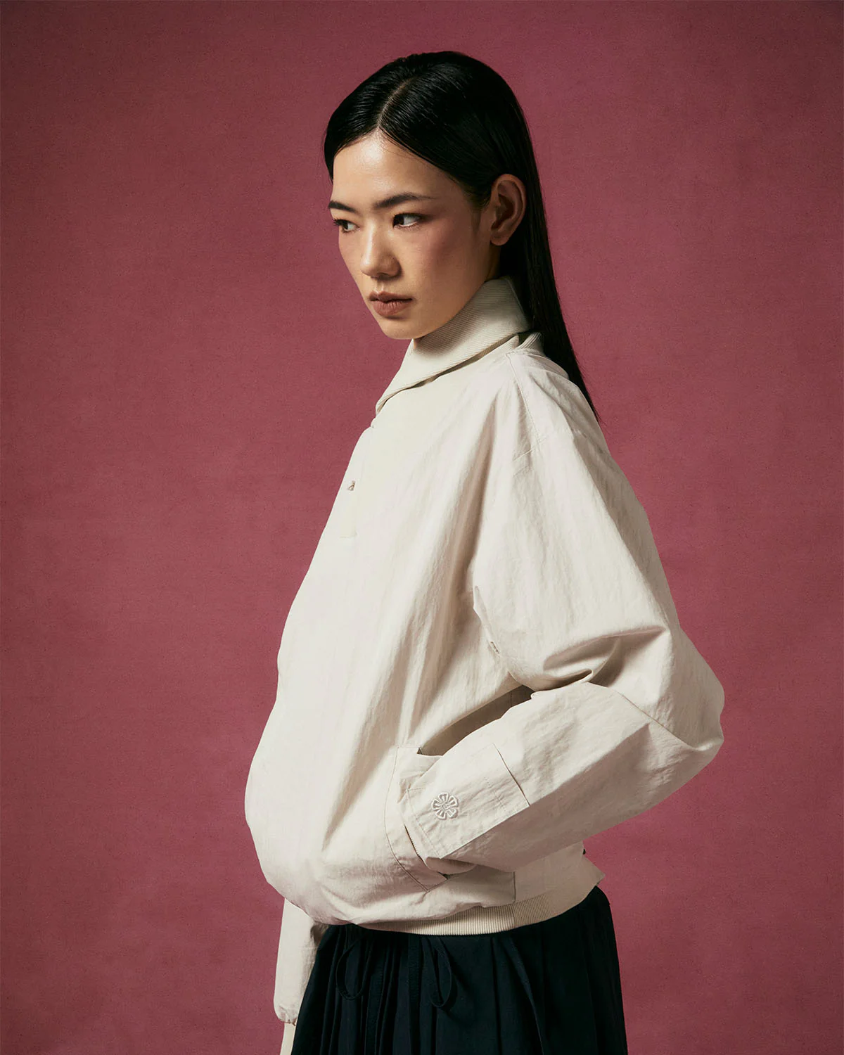 IVORY SHAWL COLLAR ANORAK - Image 6
