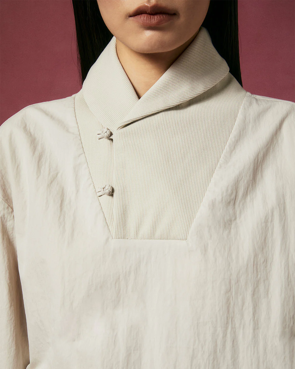IVORY SHAWL COLLAR ANORAK - Image 7